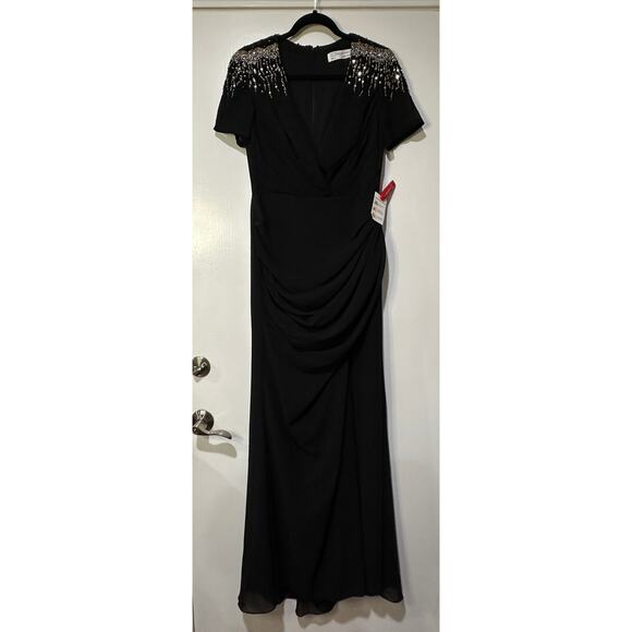 Ieena Mac Duggal Sequined Embellished Shoulder Evening Gown Size 8 NWOT #55704 - Picture 2 of 16